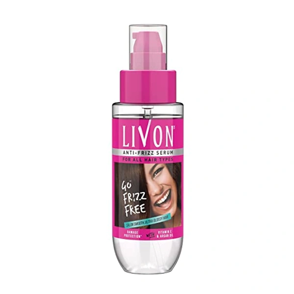 Livon Hair Serum for Women & Men| All Hair Types |Smooth, Frizz free & Glossy Hair | With Moroccan Argan Oil & Vitamin E (Pack Of 2) - 100ml*2
